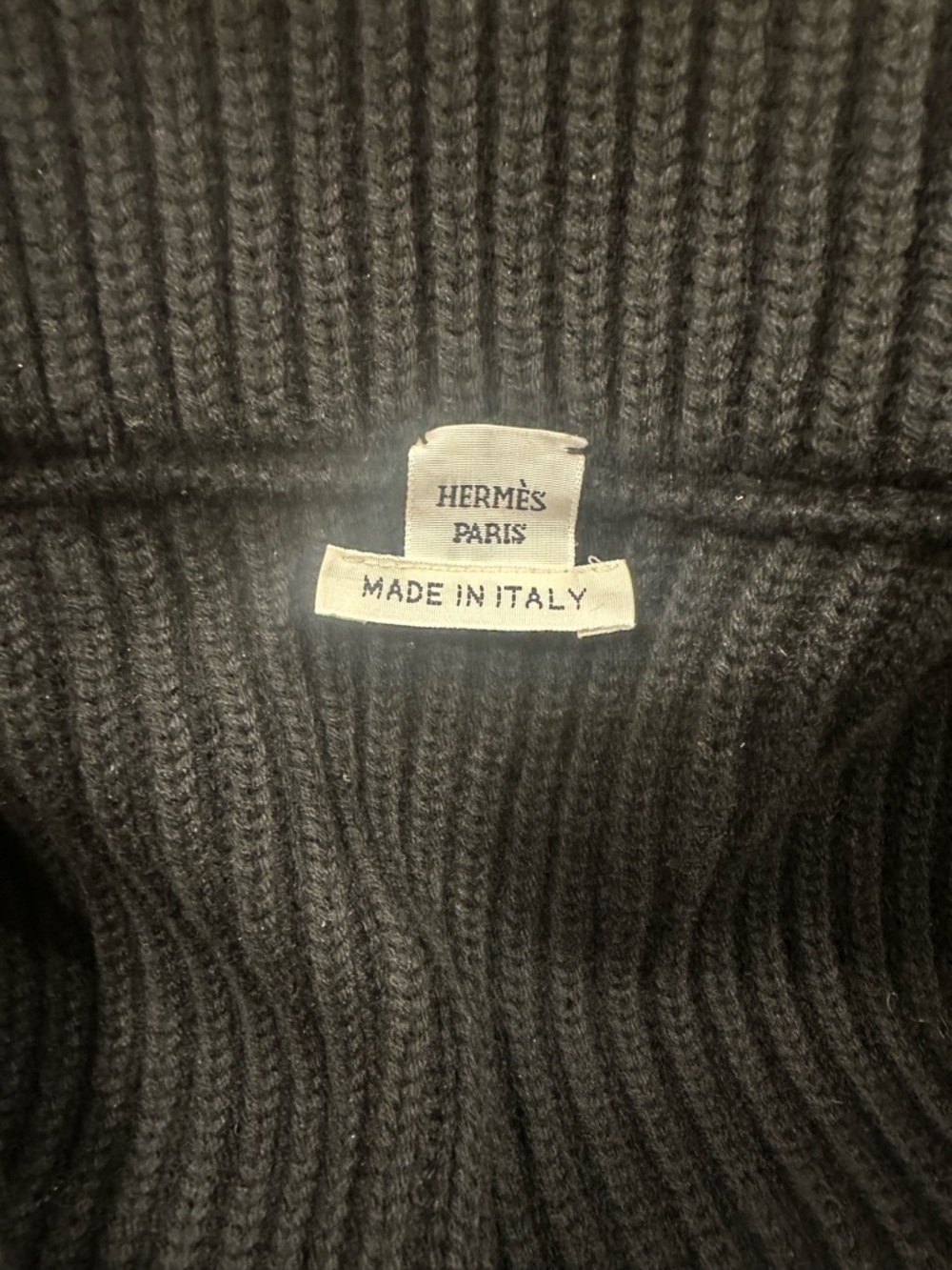 Hermes H pocket Black Zip-Front Sweater Jacket - Picture 4 of 7